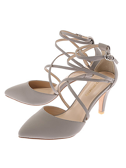 レースアップパンプス