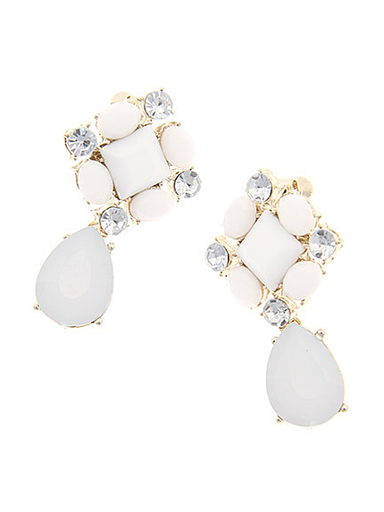 スクエアビジューイヤリング