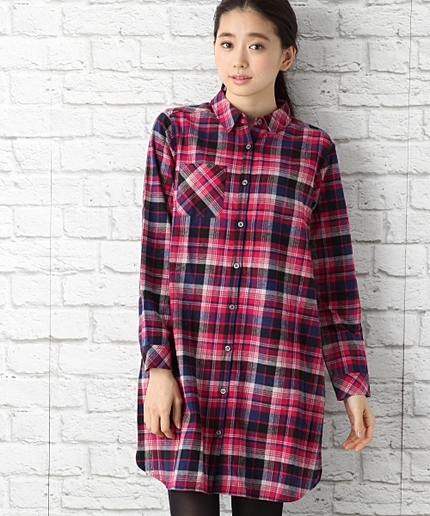 チェックガラワンピース