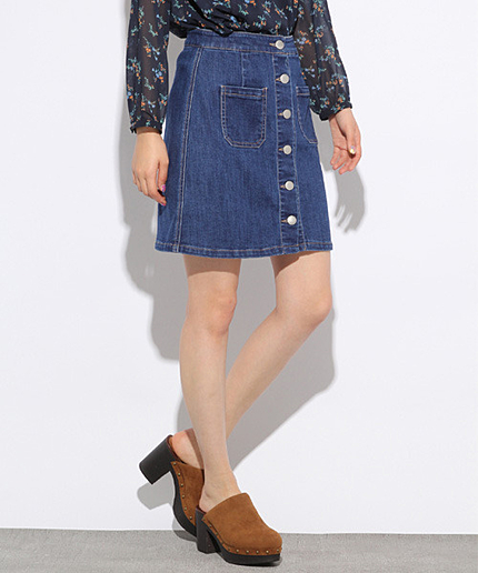 フロントボタンミニスカート