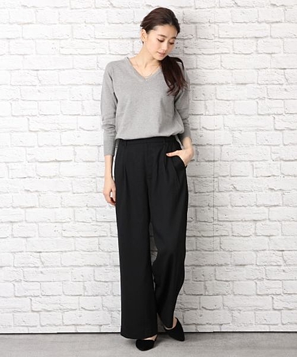 Ｖツイルワイドフレアパンツ