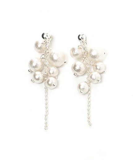 コットンパールフリンジピアス