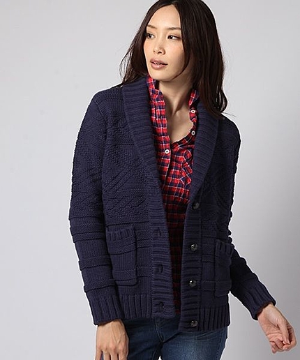 ショールニットカーディガン