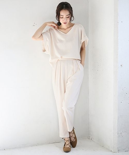 【PRE ORDER】PスパンVネックセットアップ