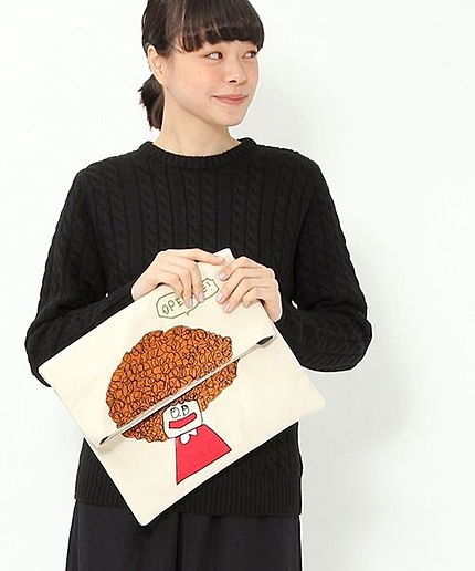 オリジナル オモシロ刺繍クラッチ