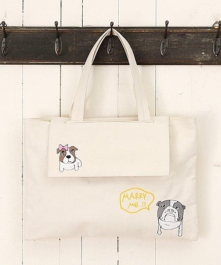 オリジナル アニマル刺繍トート