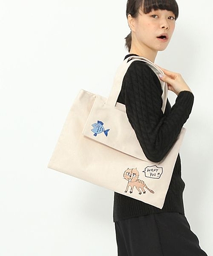 オリジナル アニマル刺繍トート