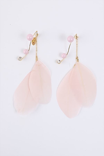 フェザーパールピアス