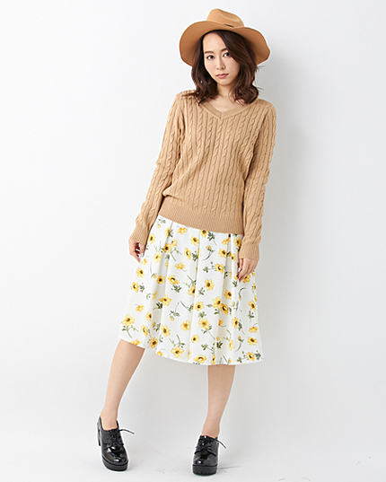 花柄／スカーチョ