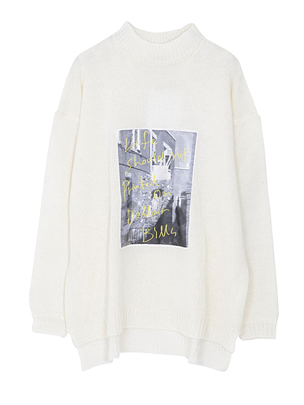 フォトハイネックニットチュニック