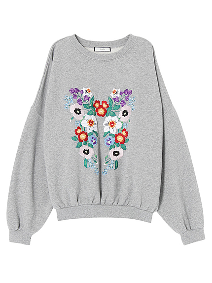 刺繍スウェットチュニック