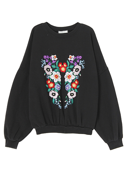 刺繍スウェットチュニック