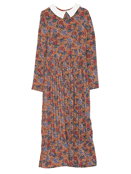 レトロ衿付きプリーツOP