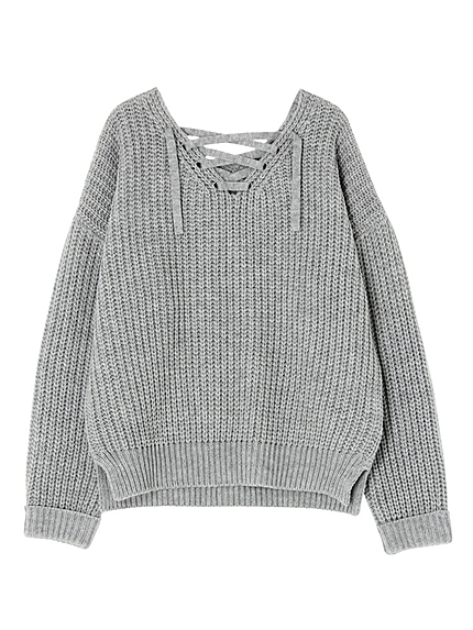 【FEMININE】レースUPルーズニット