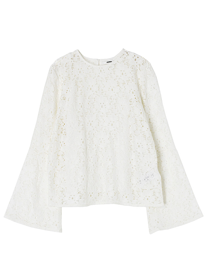 【FEMININE】バルキーレースベルスリーブトップス