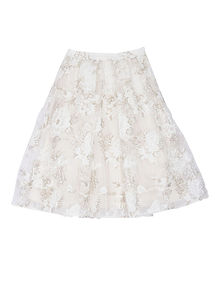 【DUO】 フラワーカラーオーガンジースカート