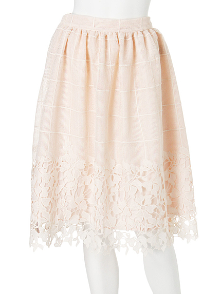 【DUO】 ピンチェック×レーススカート