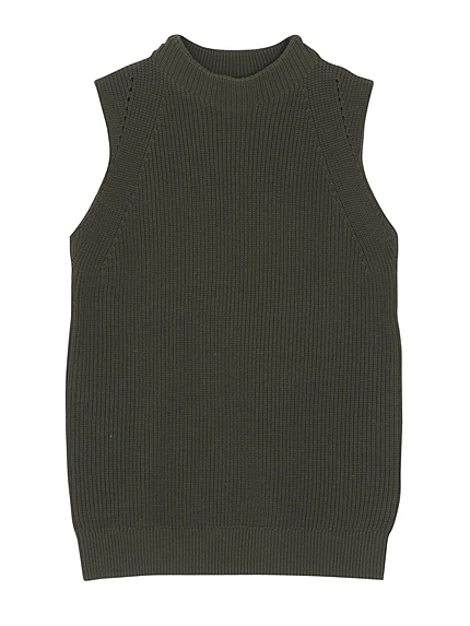 ボトルネックノースリーブニット