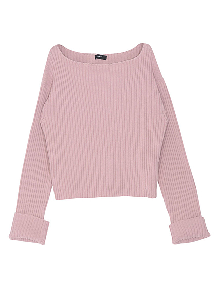 WIDE ROLLニットトップ