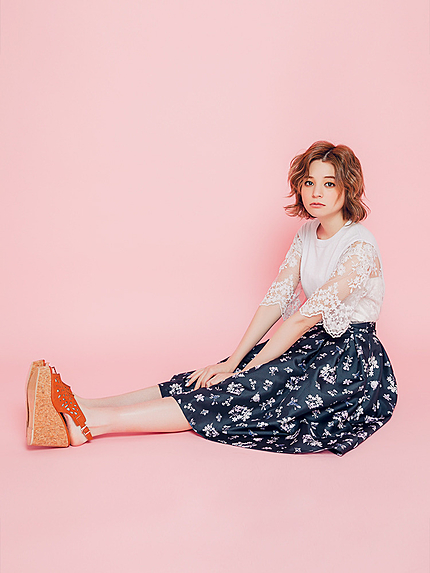 【se】ボリュームフレアーフラワースカート