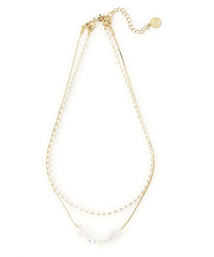 BY ビジュー×チェーン 2連ネックレス