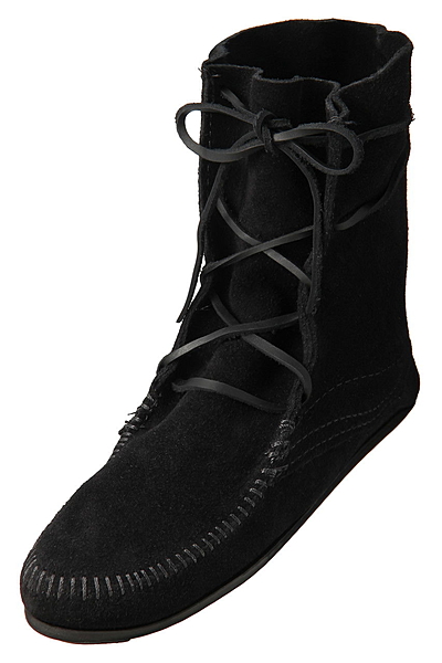 スエードモカシンショートブーツ