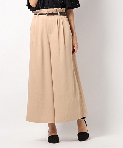 ベルトツキジョーゼットワイドパンツ