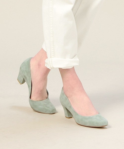 BY スウェード スクエアトゥパンプス o