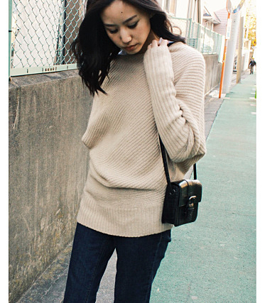ASYMMETRY DRAPE KNIT TOPS