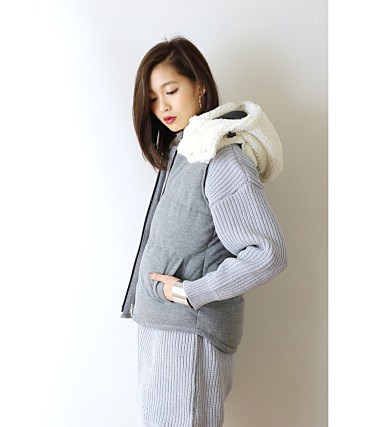 TCポンチボア切替中綿ベスト