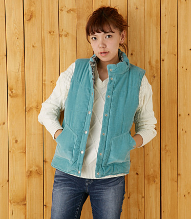 CALコーデュロイ×デニム リバーシブル ベスト