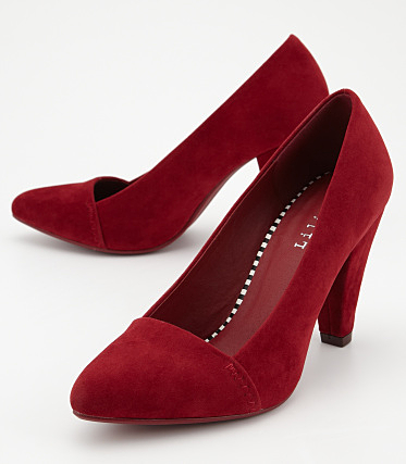 コーンヒールFスエードパンプス