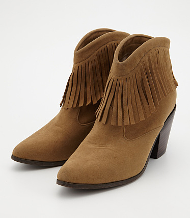 フリンジ ショート ブーツ
