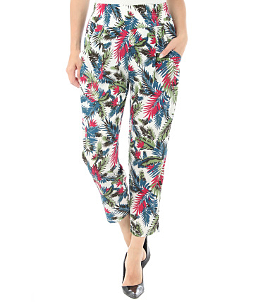 ボタニカル柄ワンタックパンツ