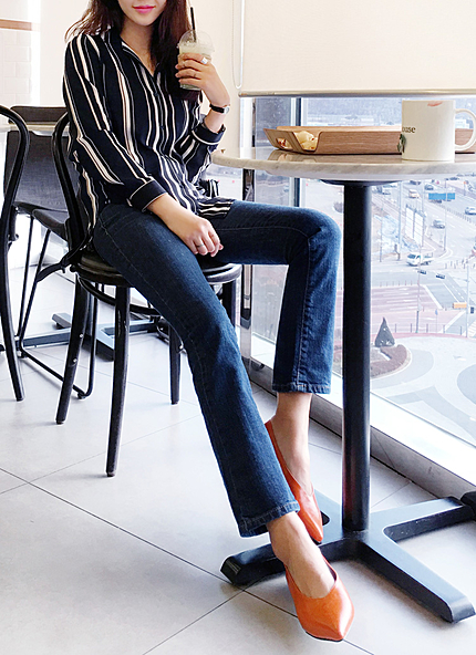 スリムフレアデニムパンツ・全1色・b43534