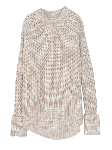 ボトルネックミックスニット