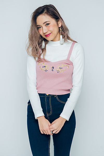 エンブロイダリーニットビスチェ