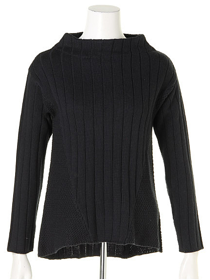 編み切替ボトルネックニット