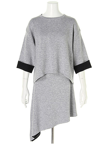 配色アシメヘムセットアップ