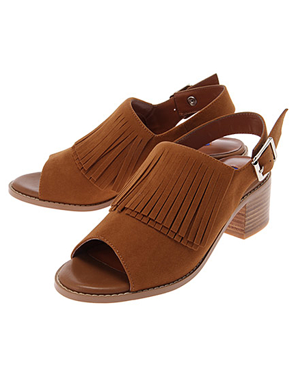 Fスエードフリンジサンダル