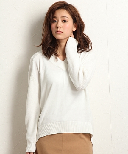 【LIMITED PRICE】フトエリＶネックニット