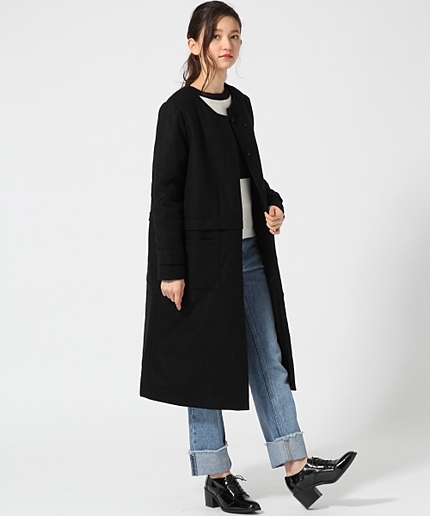 【LADIES】ノーカラーコート