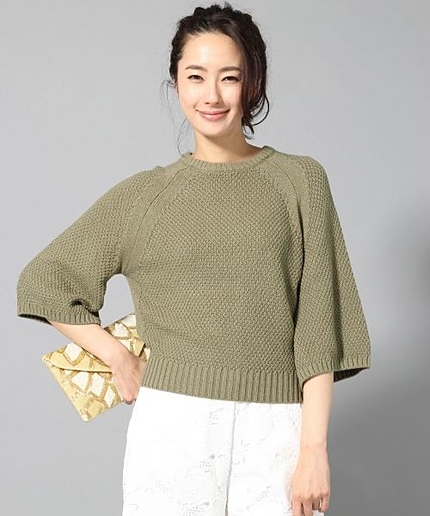 5Gタックガラフレアススリーブプルオーバー