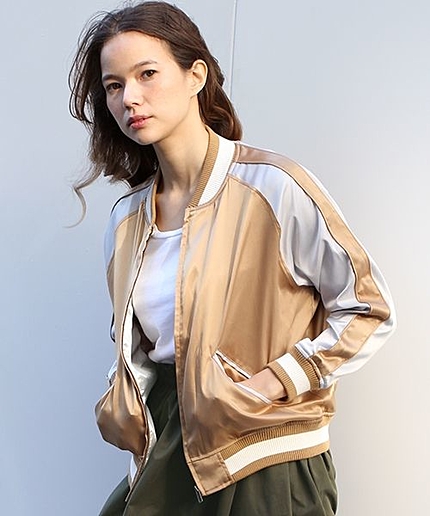 E/PU配色スカジャン