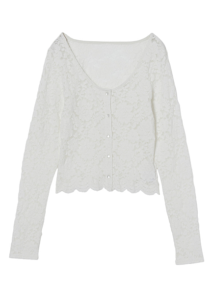 フラワーレースカーデ