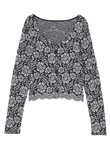 フラワーレースカーデ