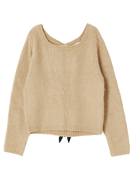 バッグリボンニットトップス