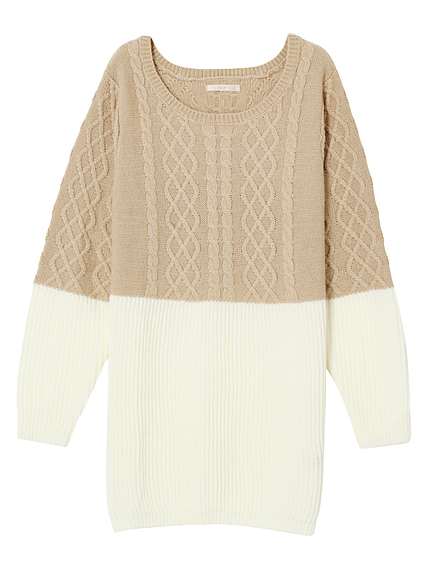 配色ニットワンピース