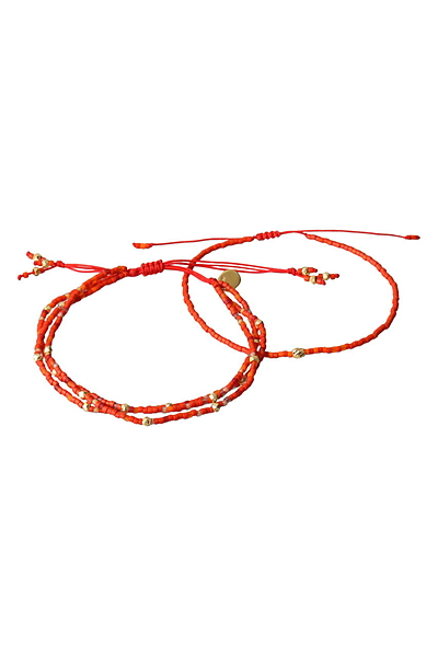 ビーズラップブレスレット