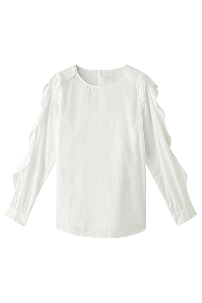 高密度タイプライター・袖フリルブラウス